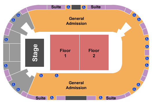 Agganis Arena Seating Chart: Endstage Flr 1/2 & GA Bowl