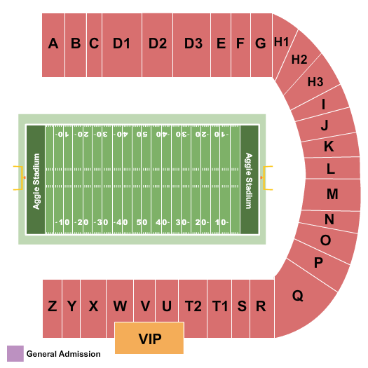 Aggie Football Stadium Map