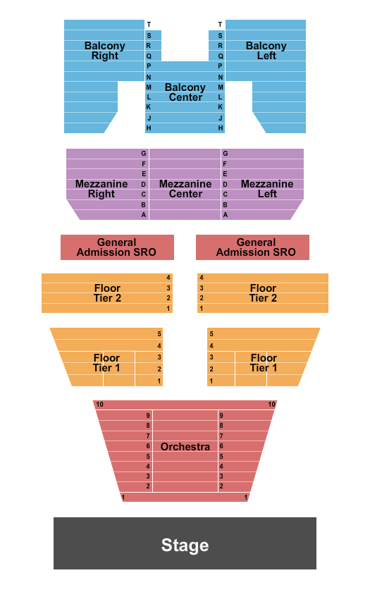 Agora Theatre Seating Chart: Endstage 5