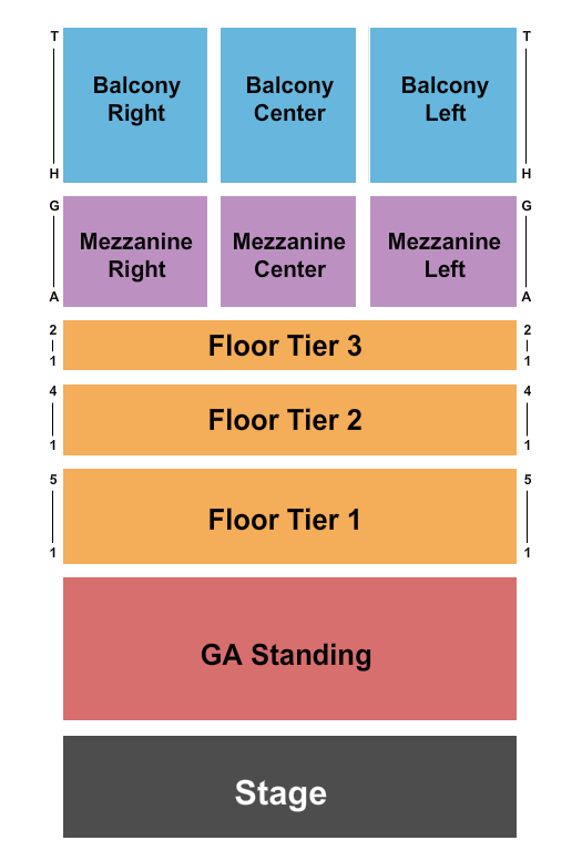 Agora Theatre Seating Chart: Endstage GA 2