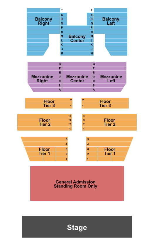 Agora Theatre Seating Chart: GA & Reserved Floor