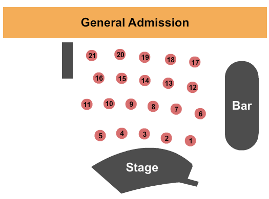 Ahern Luxury Boutique Hotel Seating Chart: GA/Tables
