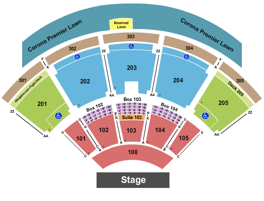 Talking Stick Resort Amphitheatre Seating Chart: End Stage 3