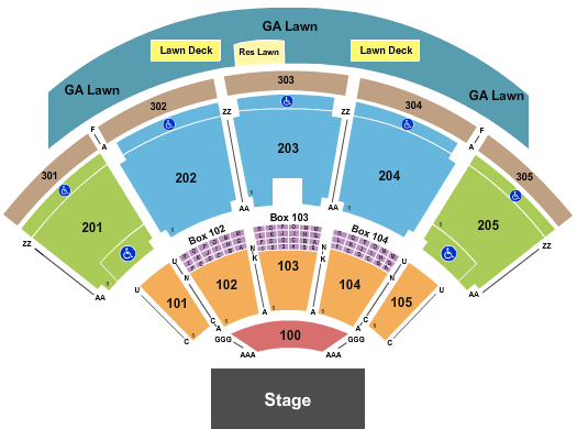 Ak-Chin Pavilion Seating Chart: Endstage 2