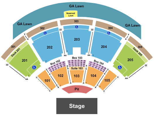 Ak-Chin Pavilion Seating Chart: Endstage Pit 3