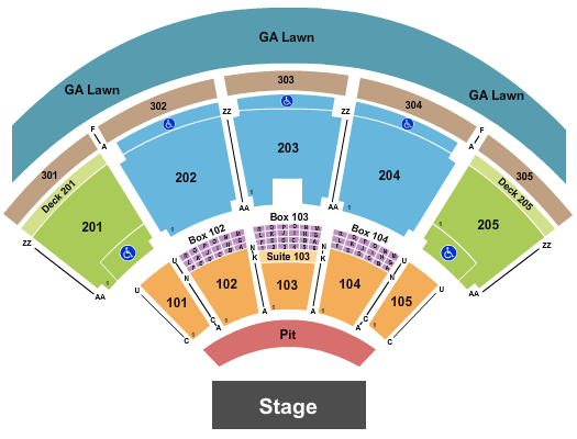 Talking Stick Resort Amphitheatre Seating Chart: Endstage Pit 2