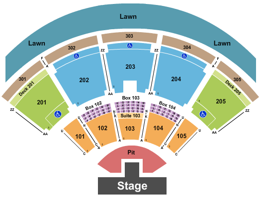 Talking Stick Resort Amphitheatre Seating Chart: Endstage Pit w/Catwalk