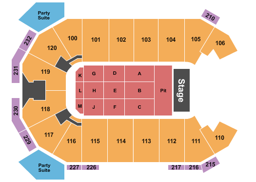 Akins Ford Arena at The Classic Center Seating Chart: Endstage GA Pit 5