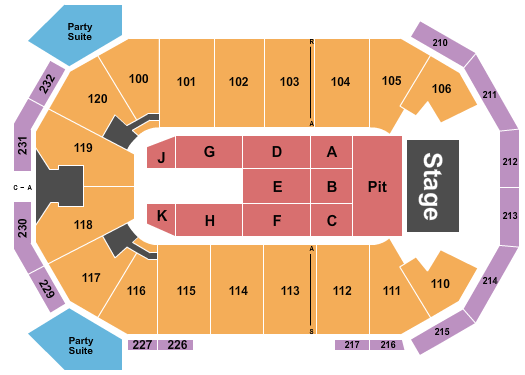 Akins Arena at The Classic Center Seating Chart: Endstage GA Pit 4
