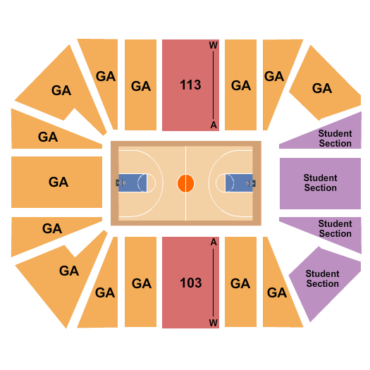 Alabama A&M Events Center Seating Chart: Basketball