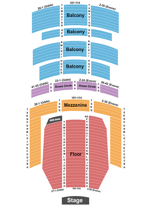 Alabama Theatre - Birmingham Seating Chart: Endstage Floor
