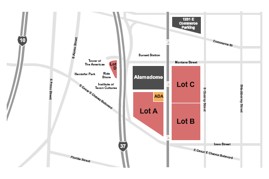 Alamodome Parking Lots Seating Chart: Parking