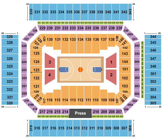 Alamodome Seating Chart: Basketball - NCAA