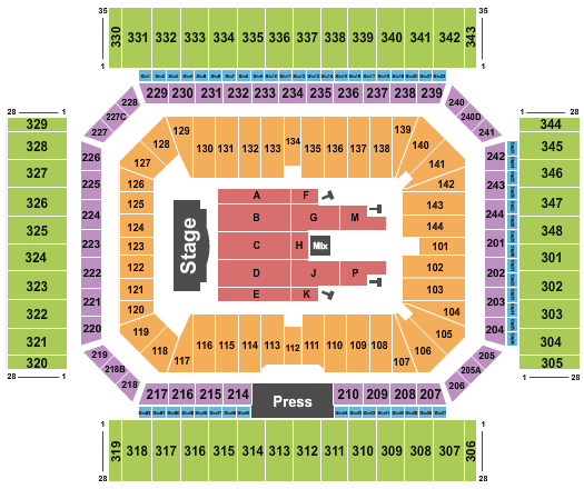 Alamodome Seating Chart: Bruno Mars