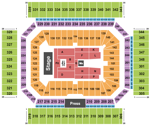 Alamodome Seating Chart: My Chemical Romance