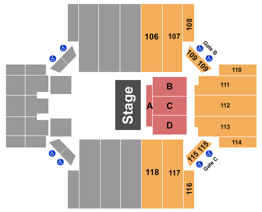 Albany Civic Center Seating Chart: Half House 2