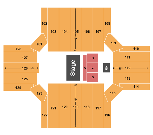 Albany Civic Center Seating Chart: Half House 4