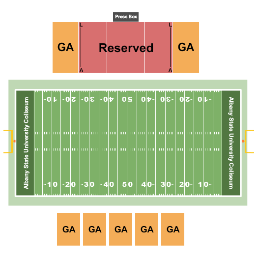 Albany State University Coliseum Seating Chart: Football 2