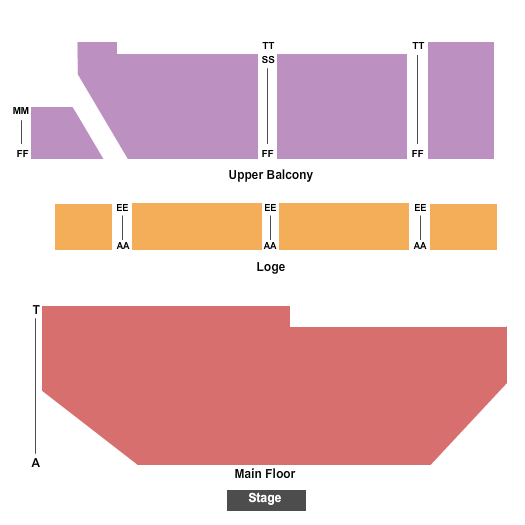 Alberta Bair Theater Seating Chart: Endstage 2