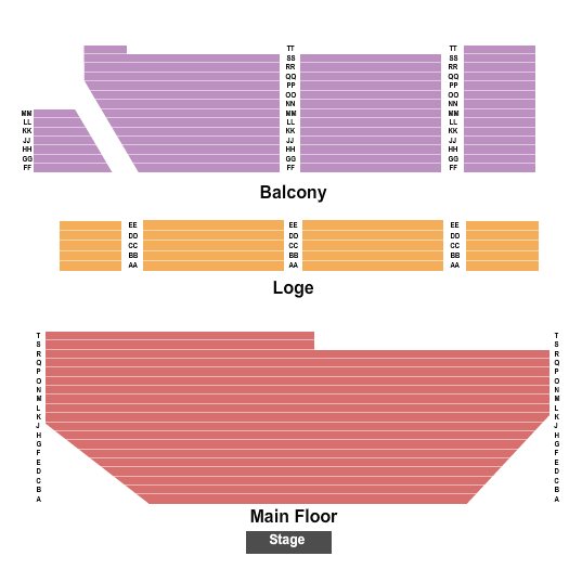 Alberta Bair Theater Seating Chart: Endstage 2