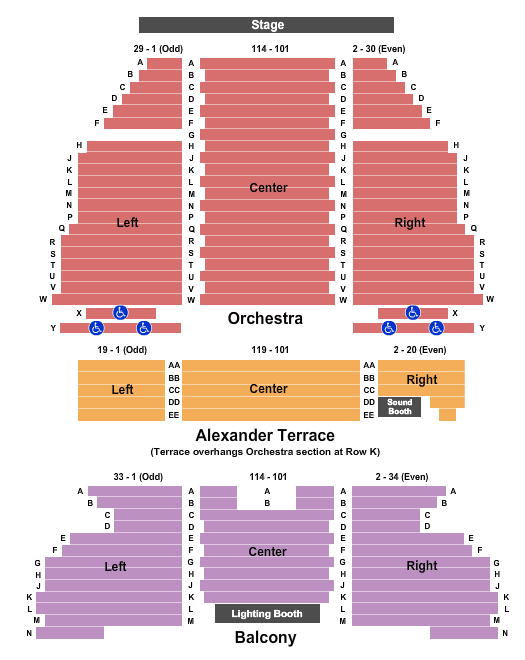 Alex Theatre Seating Chart