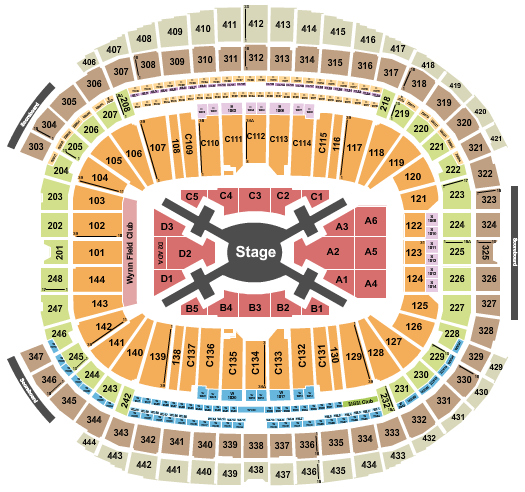 Allegiant Stadium Seating Chart: BTS