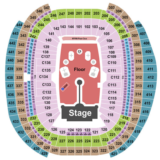 Allegiant Stadium Seating Chart: Coldplay