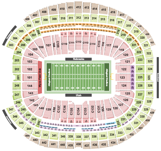 Allegiant Stadium Seating Chart: Football Row - College