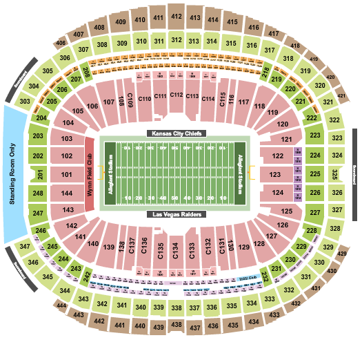 Allegiant Stadium Seating Chart: Football Rows - NFL