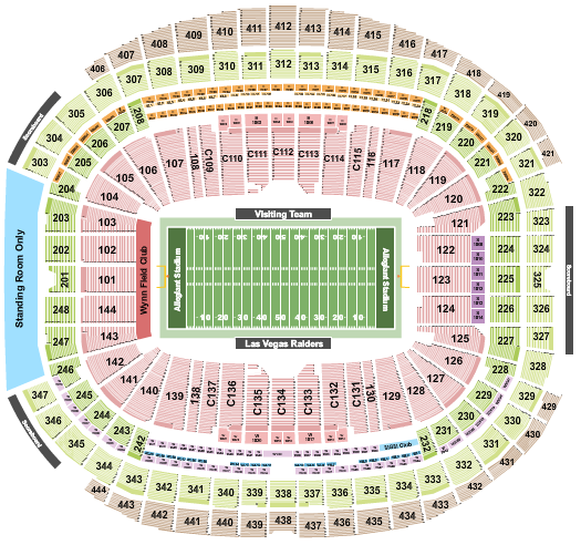 Allegiant Stadium Seating Chart: Football Rows - NFL