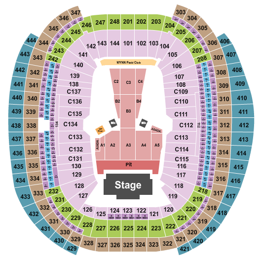 Allegiant Stadium Seating Chart: Guns N' Roses