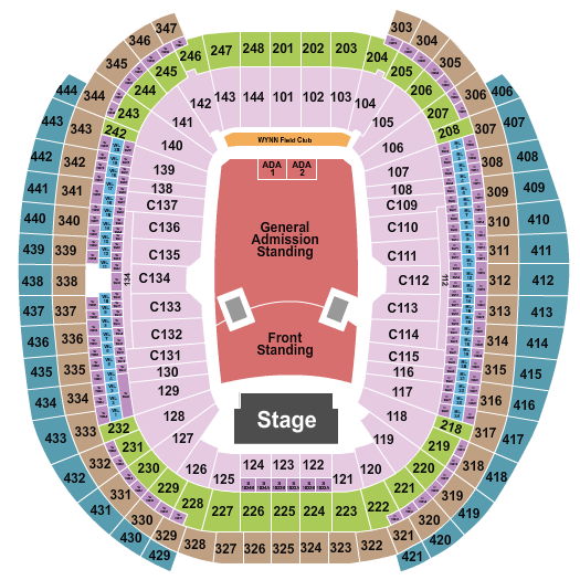 Allegiant Stadium Seating Chart: Oasis