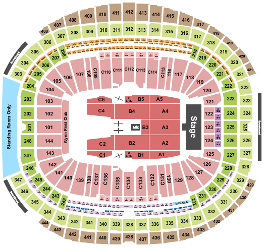 Allegiant Stadium Seating Chart: Paul McCartney