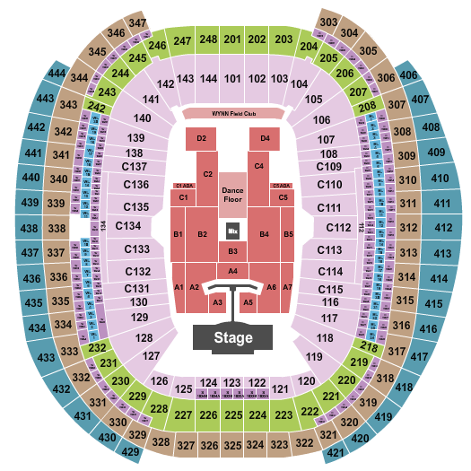 Allegiant Stadium Seating Chart: Pink