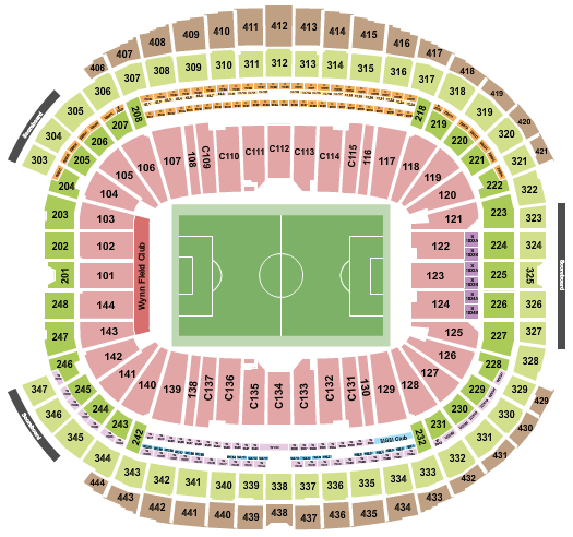 Allegiant Stadium Seating Chart: Soccer Row