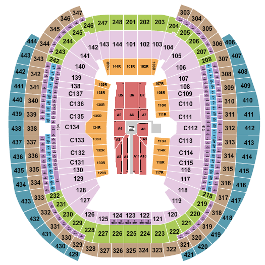 Allegiant Stadium Seating Chart: Wrestlemania