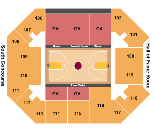 Allen Arena At Lipsomb University Seating Chart: Basketball 2