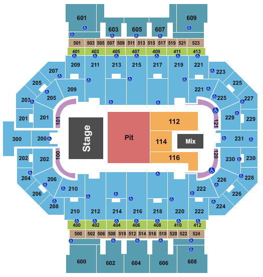 Allen County War Memorial Coliseum Seating Chart: Endstage Pit