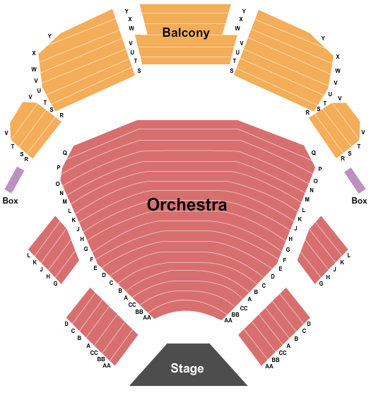 Allen Elizabeth Theatre - Oregon Shakespeare Festival Seating Chart: End Stage