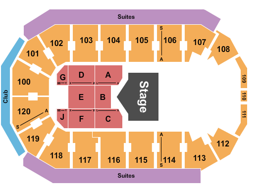 Credit Union of Texas Event Center Seating Chart: Half House 3