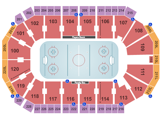 Credit Union of Texas Event Center Seating Chart: Hockey