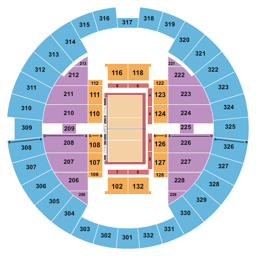 Alliant Energy Center - Veterans Memorial Coliseum Seating Chart: Volleyball