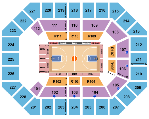Alliant Energy PowerHouse Seating Chart: Basketball - Globetrotters