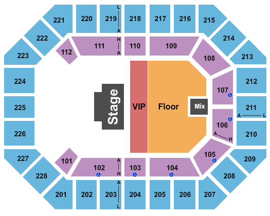 Alliant Energy PowerHouse Seating Chart: Half House VIP/GA Floor