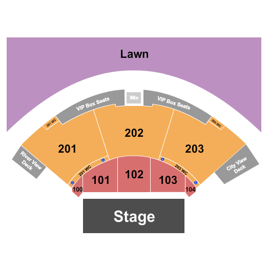Allianz Amphitheater at Riverfront Seating Chart: End Stage