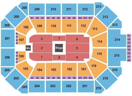 Allstate Arena Seating Chart: Center Stage 1