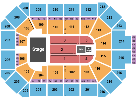 Allstate Arena Seating Chart: Endstage with B Stage