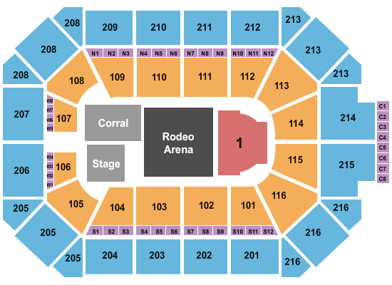 Allstate Arena Seating Chart: Rodeo 1