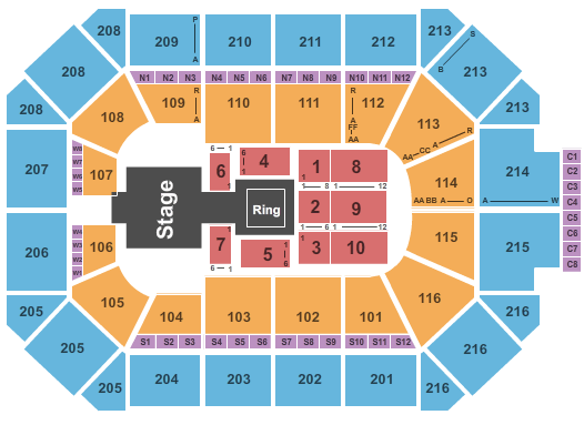 Little Caesars Arena Seating Chart Wwe