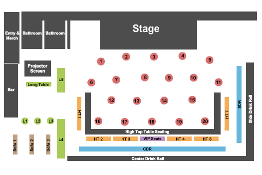 Almost Famous Wine Lounge Seating Chart: Tables 2